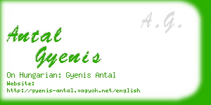 antal gyenis business card